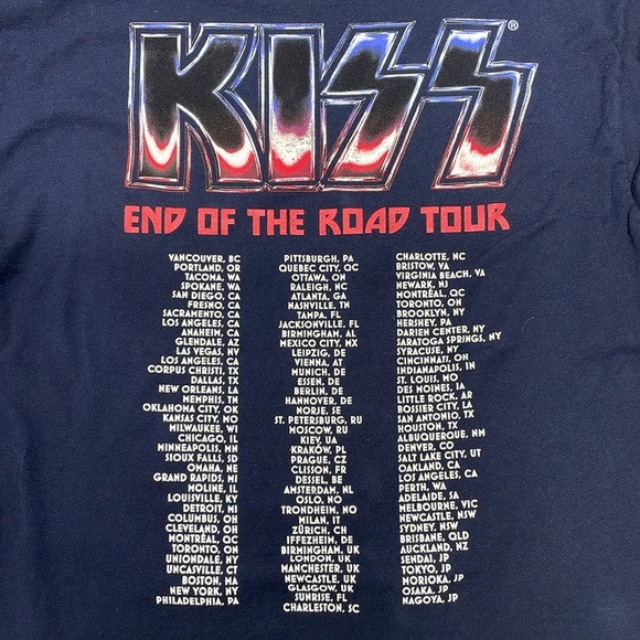 KISS End of the Road World Tour T-Shirt Short Sleeve Navy Blue M - Picture 13 of 13